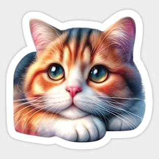 Pondering Whiskers Sticker